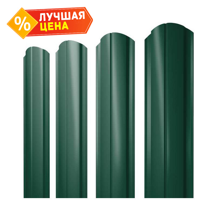 Штакетник Полукруглый Slim фигурный Grand Line 0,45 Полиэстер RAL6005 Зеленый Мох