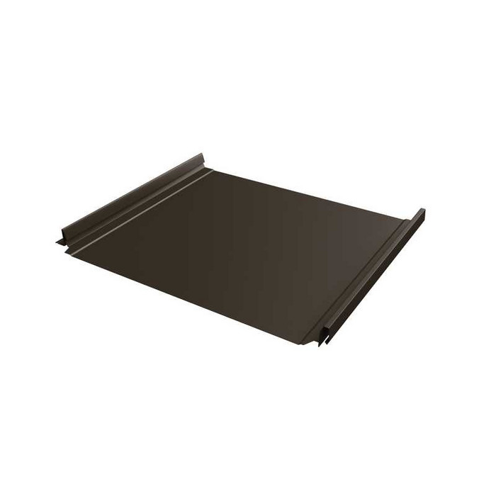 Фальцевая кровля Кликфальц Pro Grand Line 0,5 GreenCoat Pural BT, matt RR 32 Темно-Коричневый - фото №1